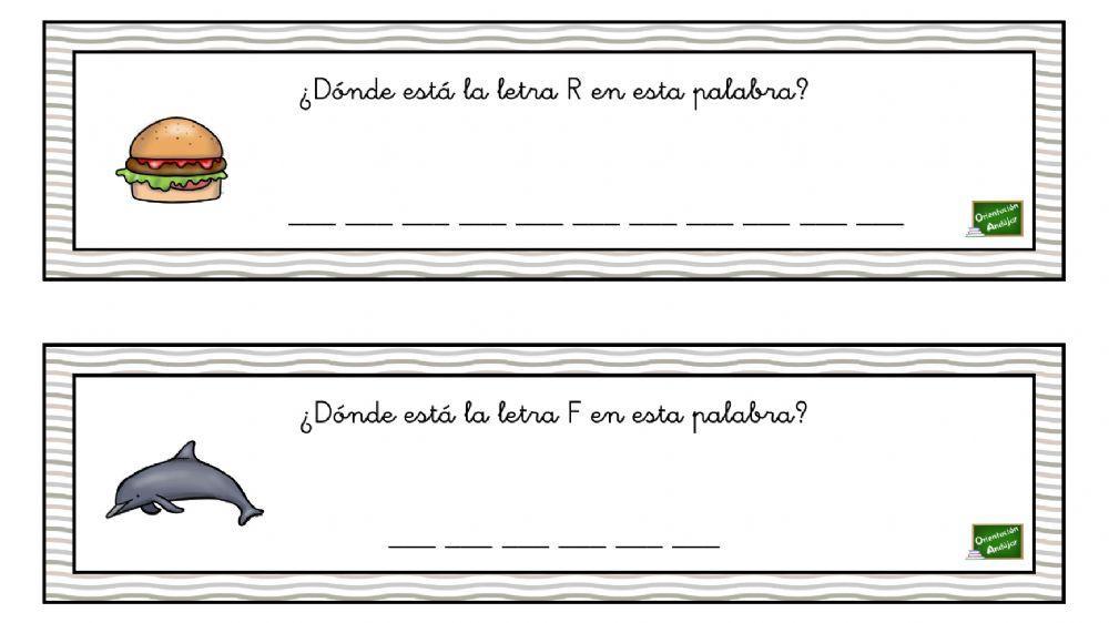 Rellena letra por letra