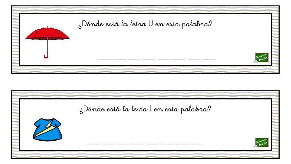 Rellena letra por letra