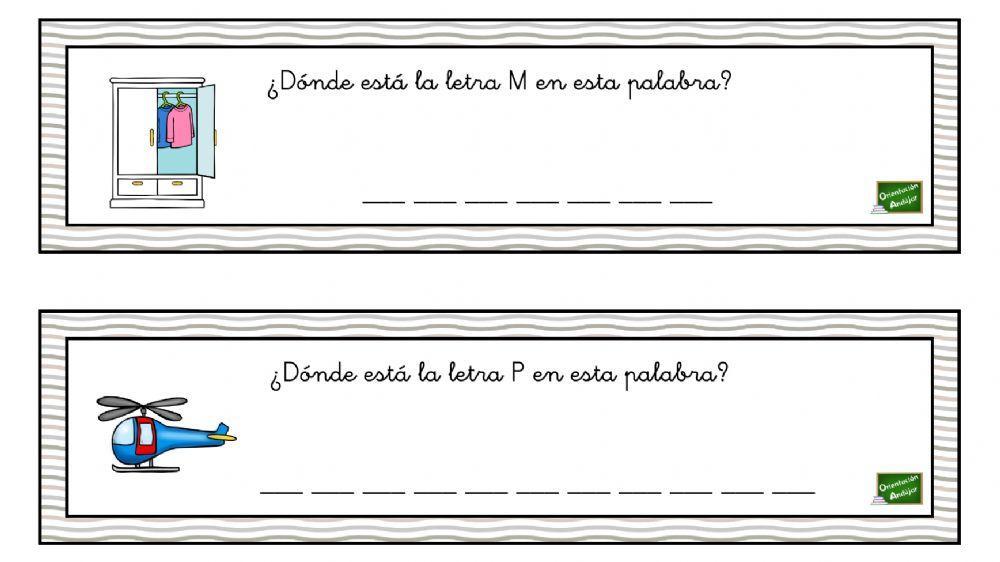 Rellena letra por letra