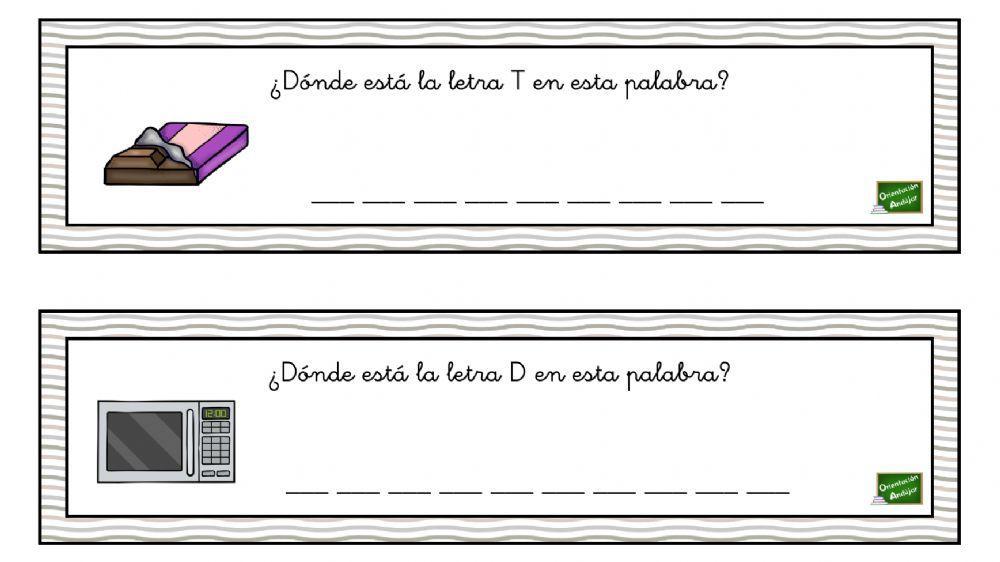 Rellena letra por letra