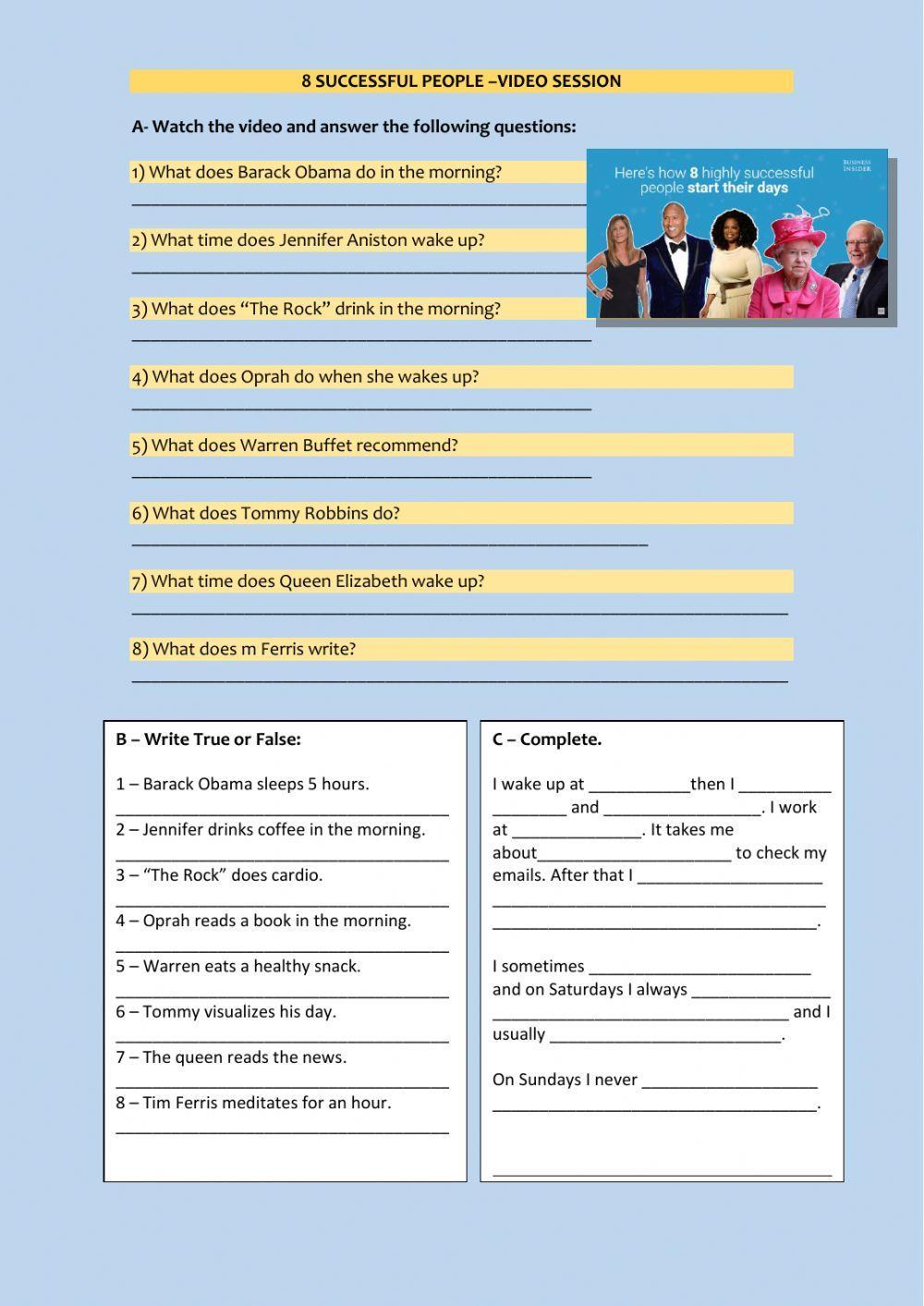 Famous People's Routine