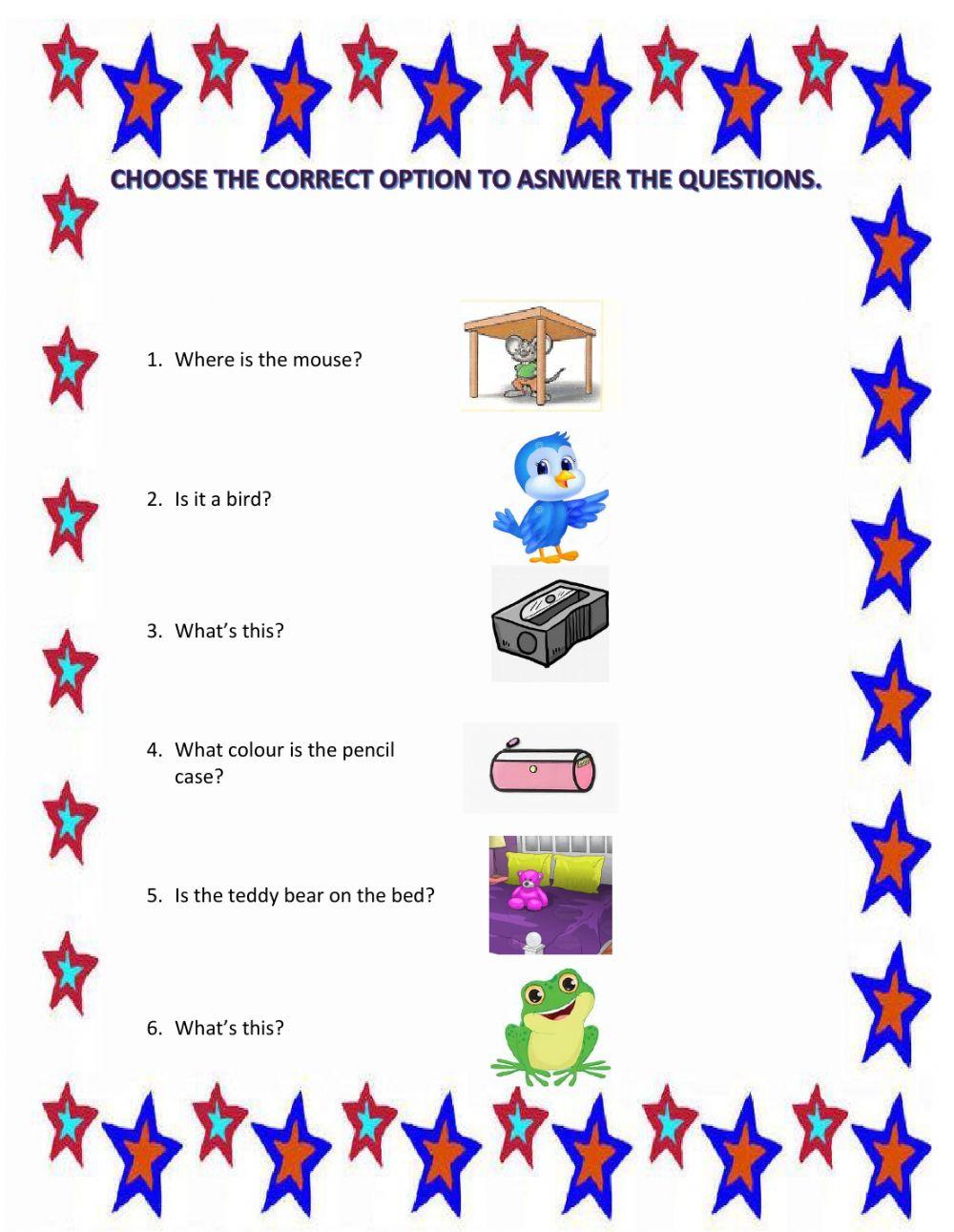 Questions and Answers worksheet for 2nd Form | Live Worksheets