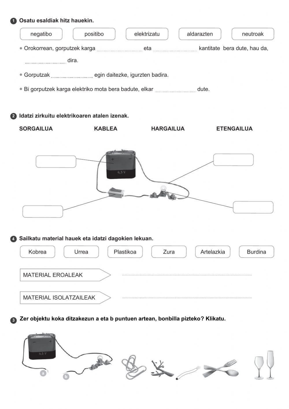 Elektrizitatea eta korronte elektrikoa