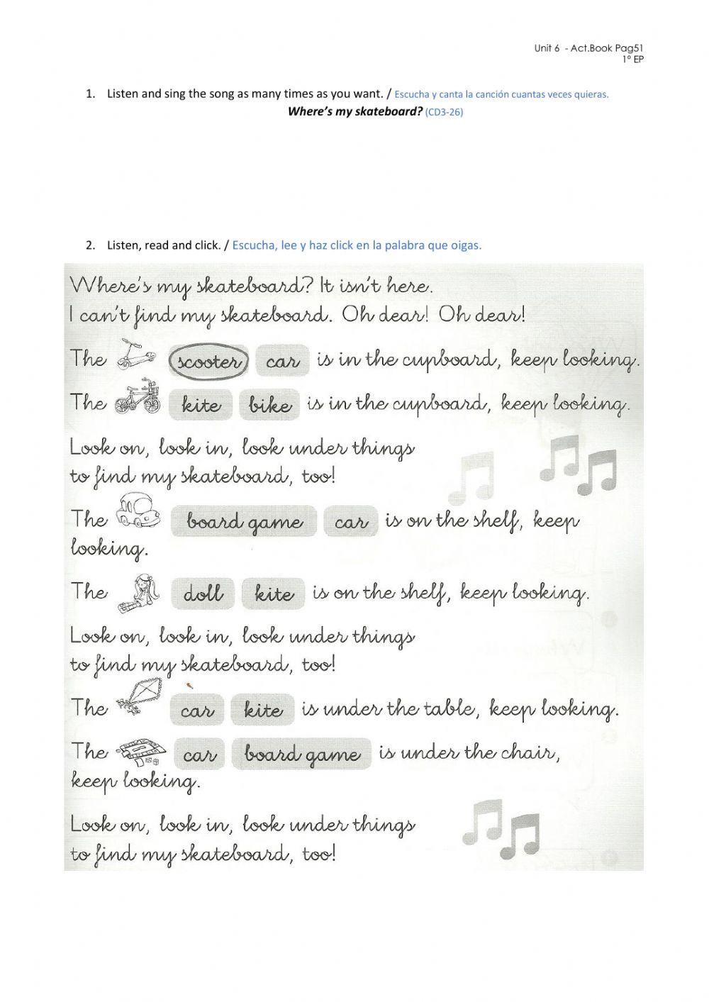 Preposiciones de lugar y juguetes