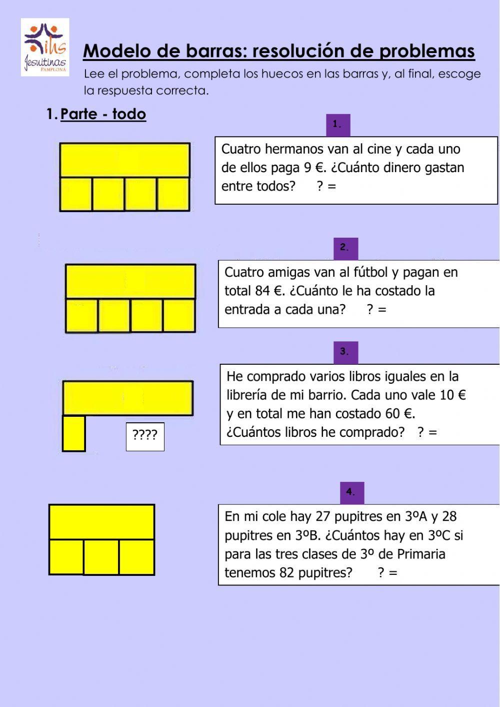 Modelo de barras: resolución de problemas