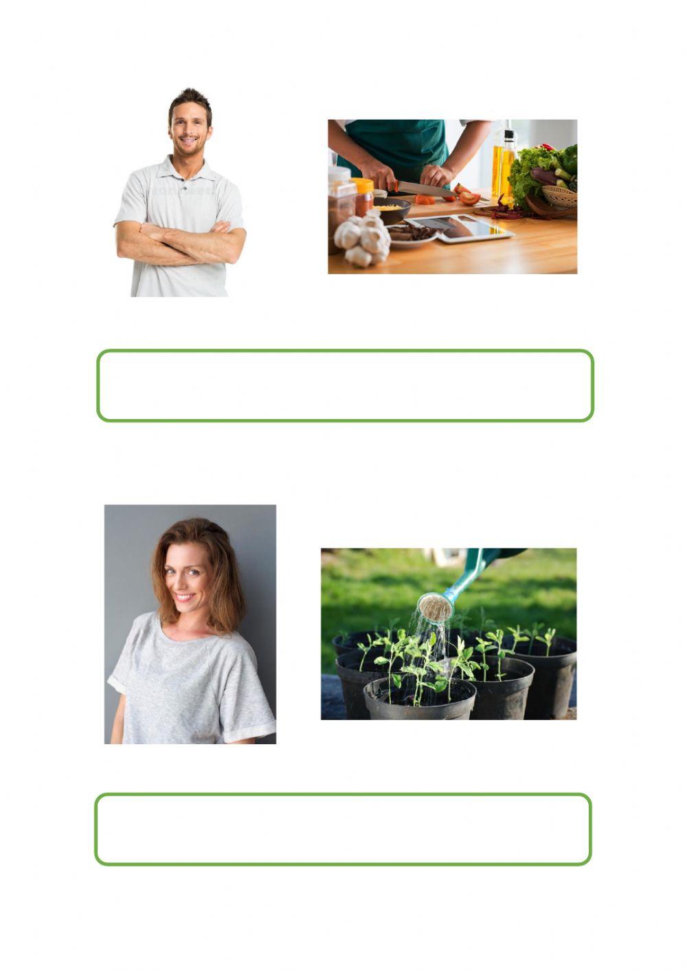 Escribe frases con las imagenes