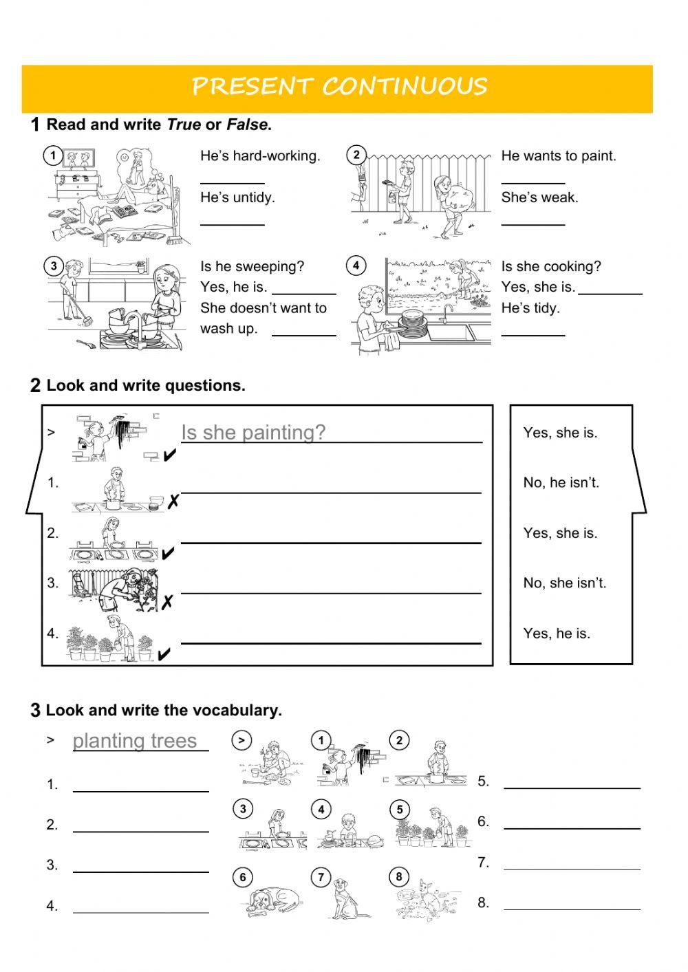 Present continuous and adjectives