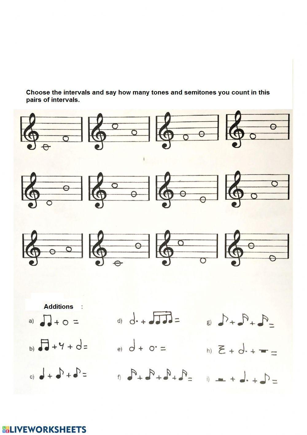 Music intervals AND ADDITIONS