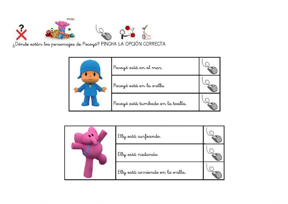 Busca los personajes de Pocoyó