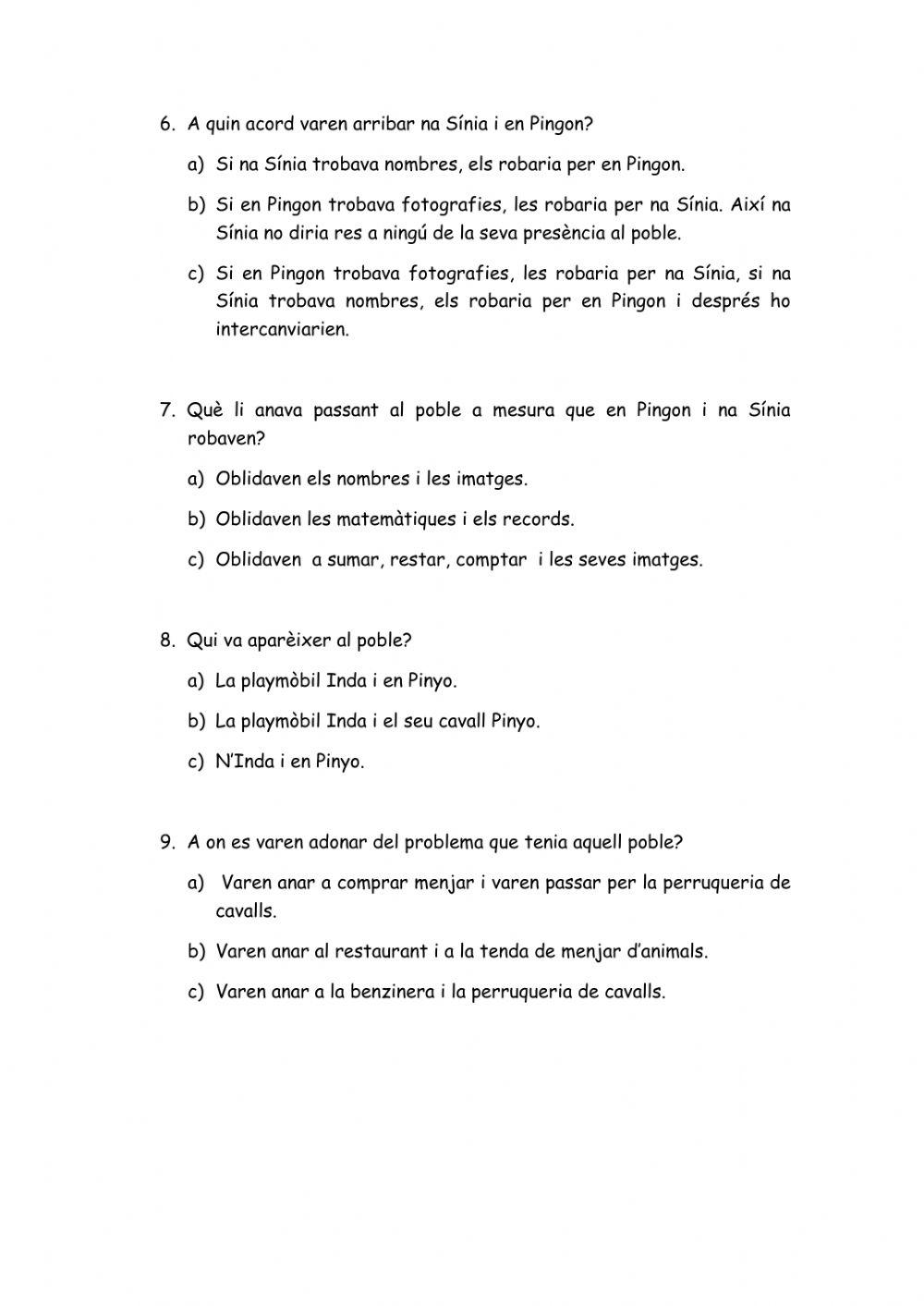 Comprensió lectora: Ara al meu mòn màgic.