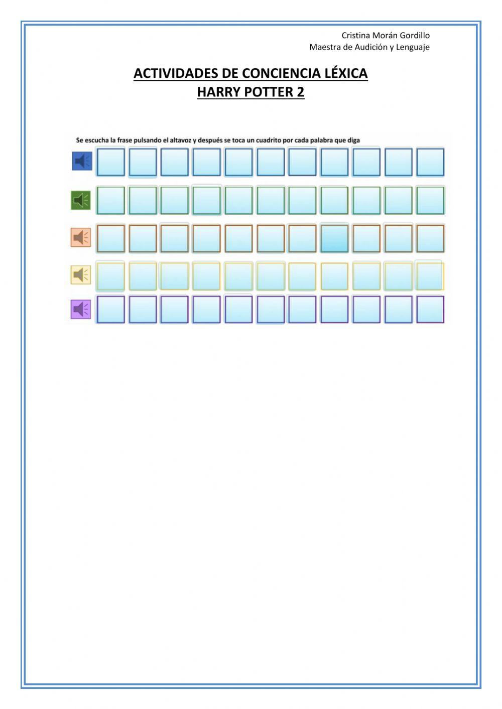 Conciencia léxica Harry Potter 2
