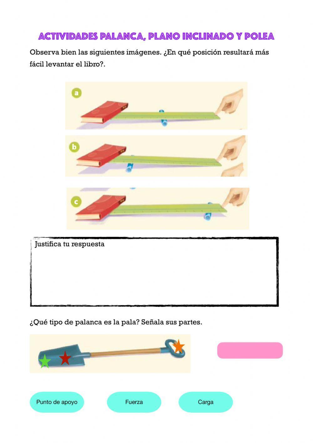 Palancas, poleas y planos inclinados
