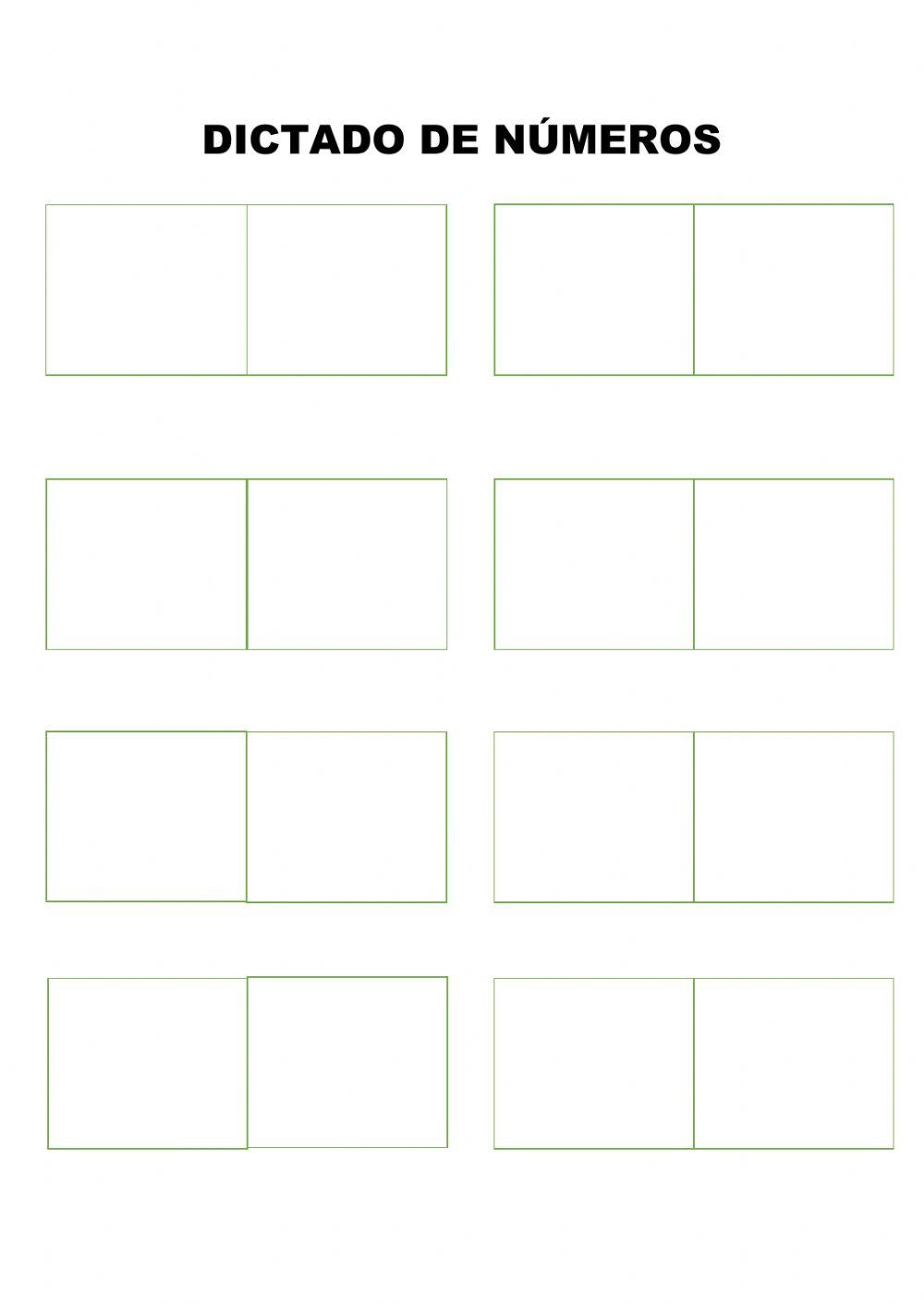 Dictado números hasta el 90