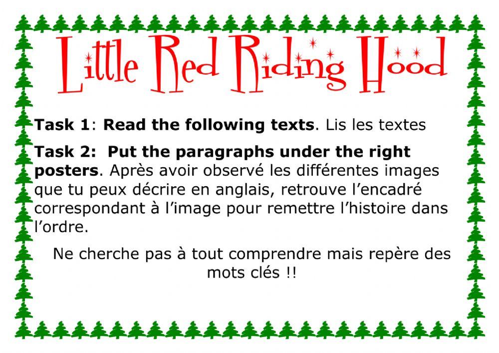 Reading book Little red riding hood