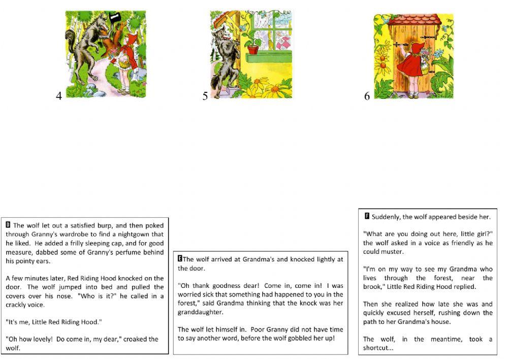 Reading book Little red riding hood