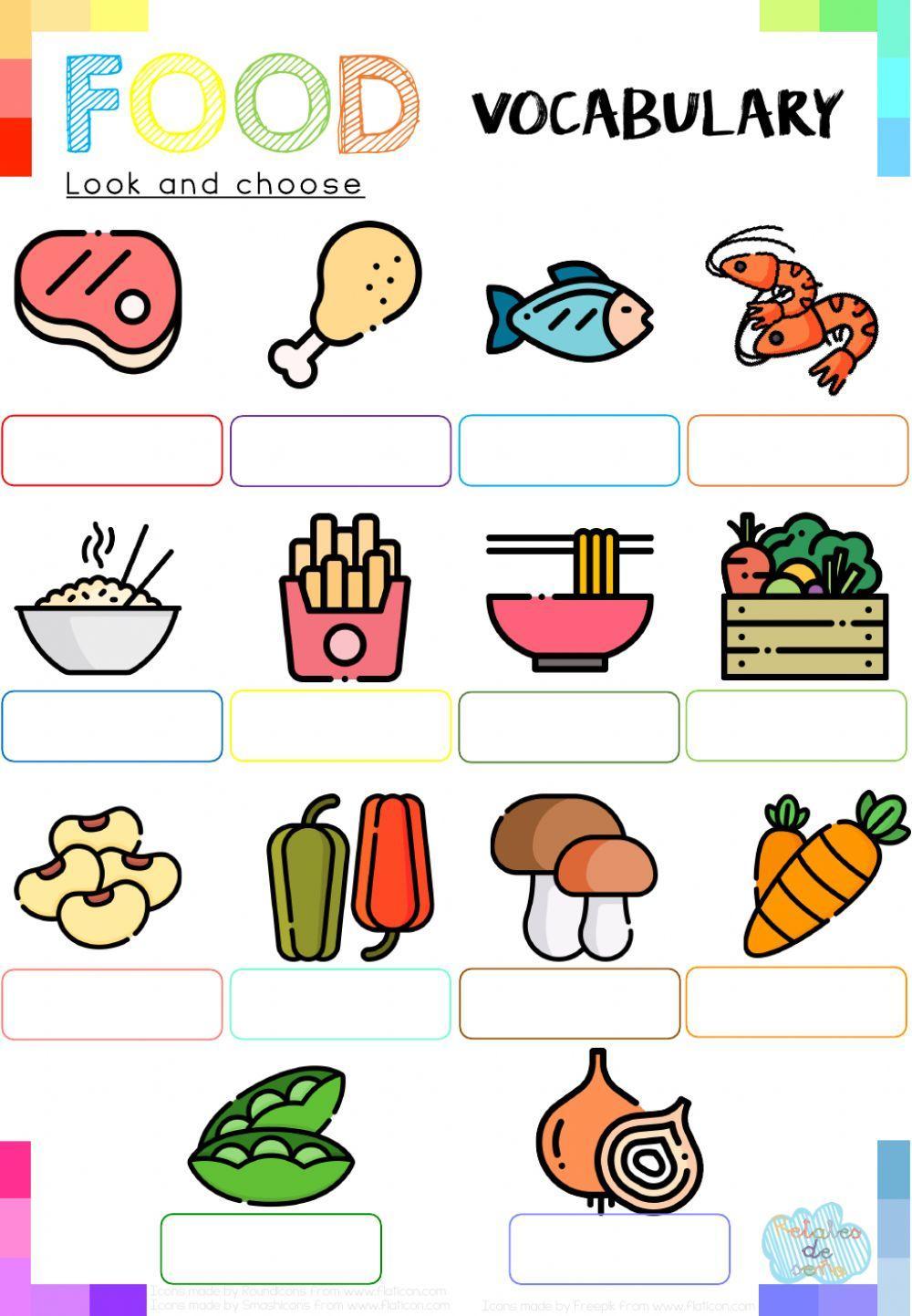Look and choose: Vocabulary food
