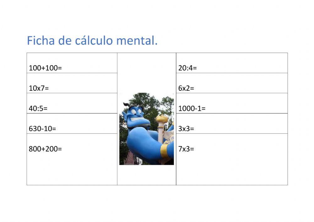 Cálculo mental Cálculo mental