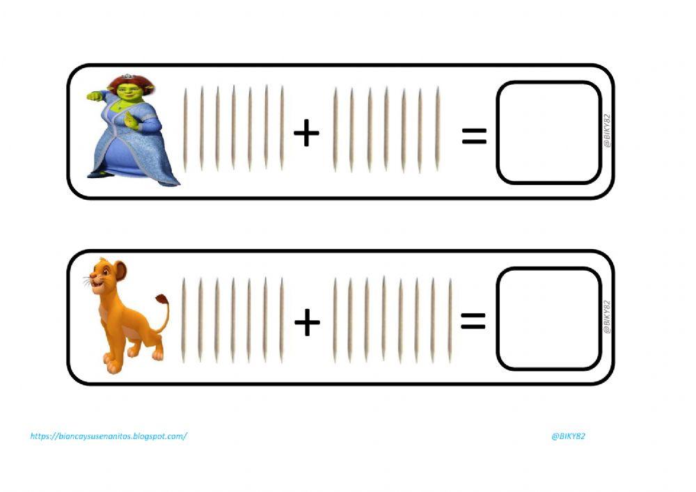 Suma con los personajes de Disney 2.