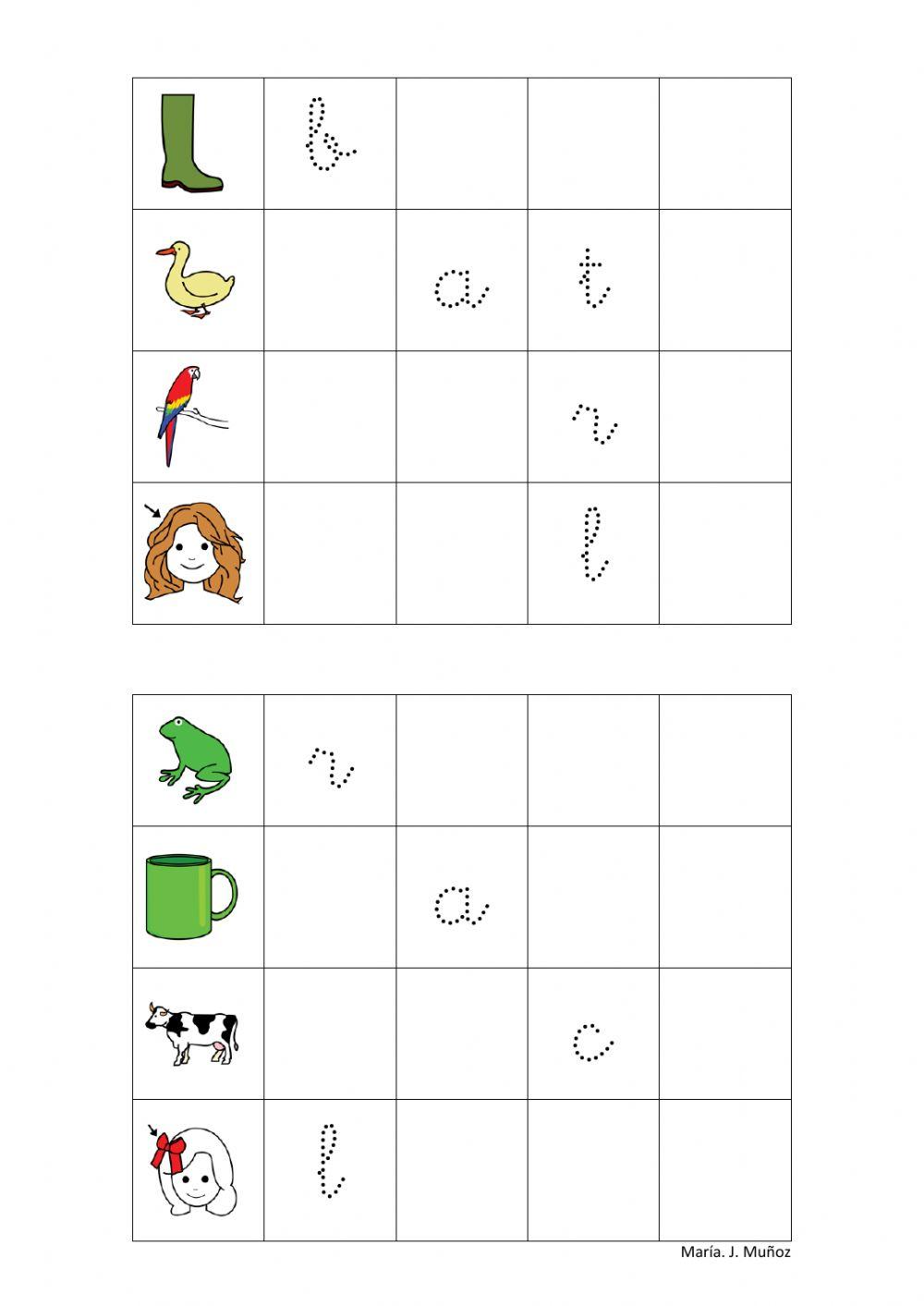 Completa las letras que faltan