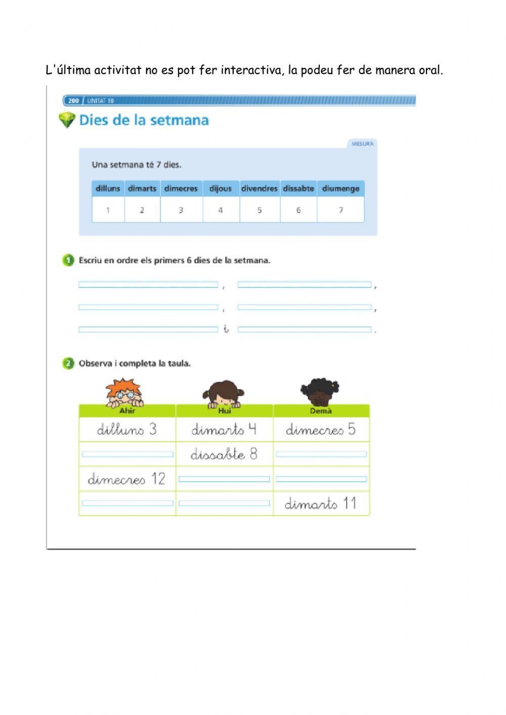 Els dies de la setmana