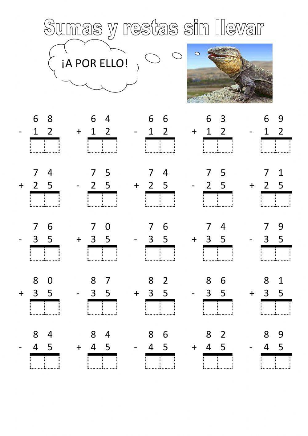 Sumas y restas sencillas 3