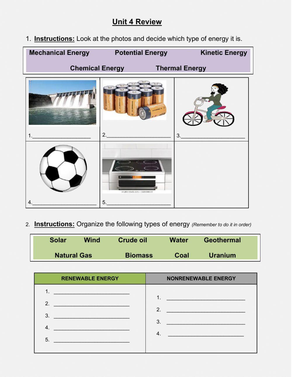 Energy Review - Unit 4