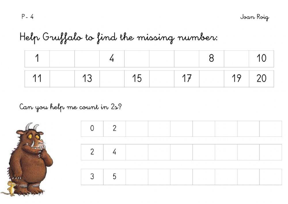 GRUFFALO - MATHS P4 online exercise for | Live Worksheets