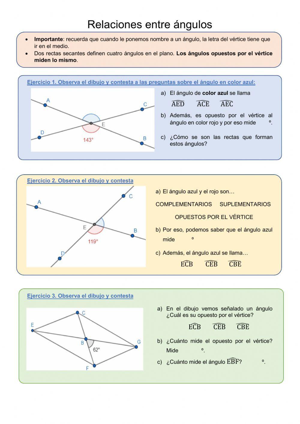 Relaciones angulares