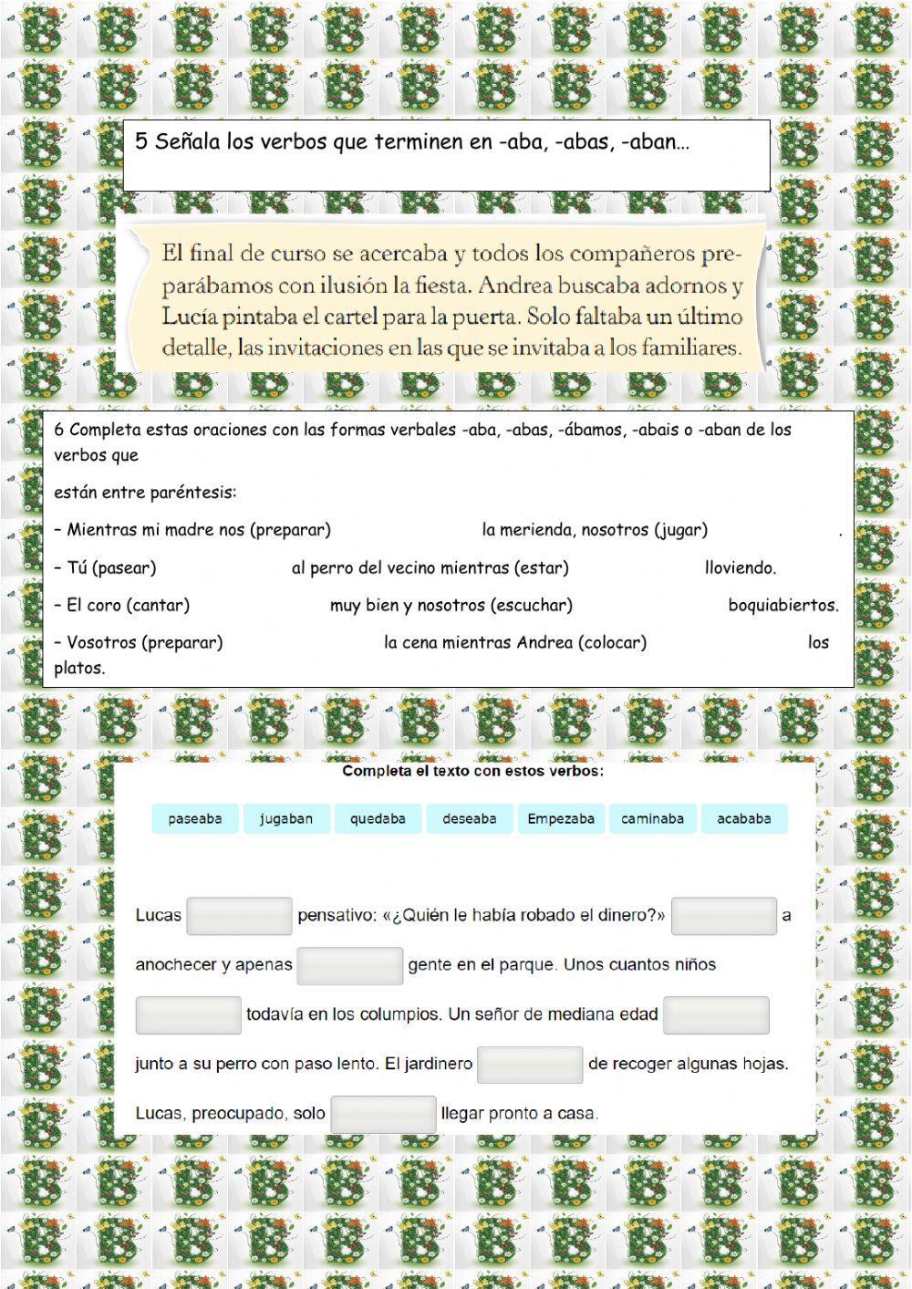 Ortografía de la b en pret. imperfecto indicativo