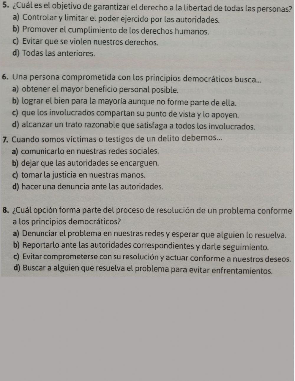 Evaluación Tercer Trimestre. Cívica y Ética 3. Secundaria