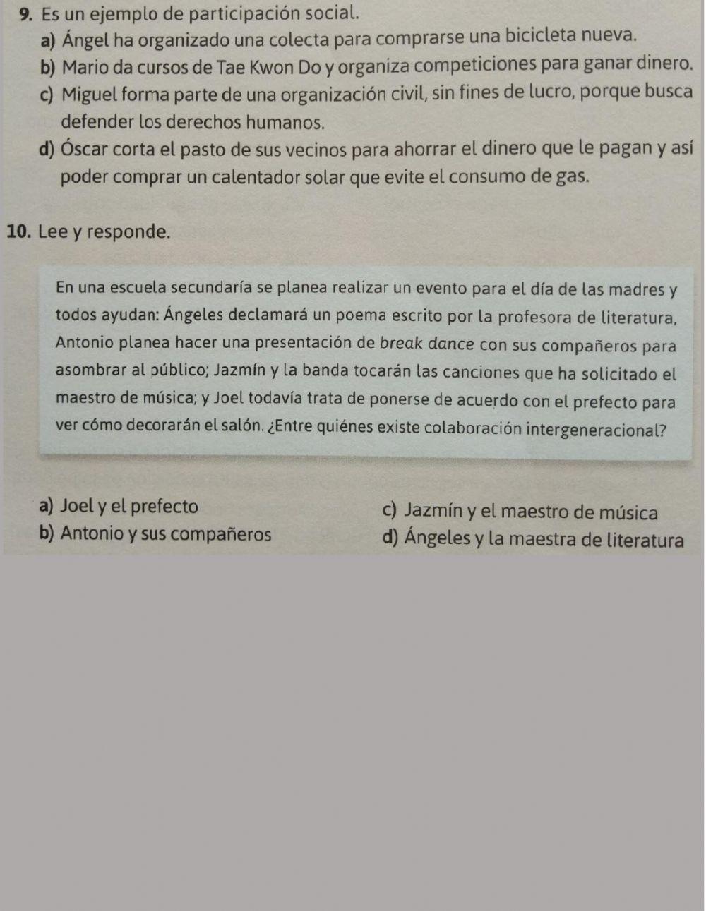 Evaluación Tercer Trimestre. Cívica y Ética 3. Secundaria