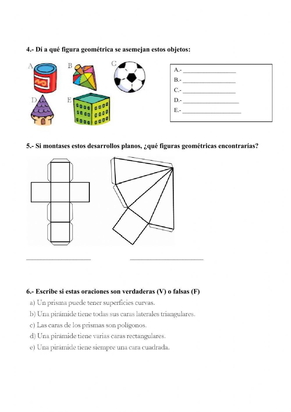 Cuerpos geométricos 3º