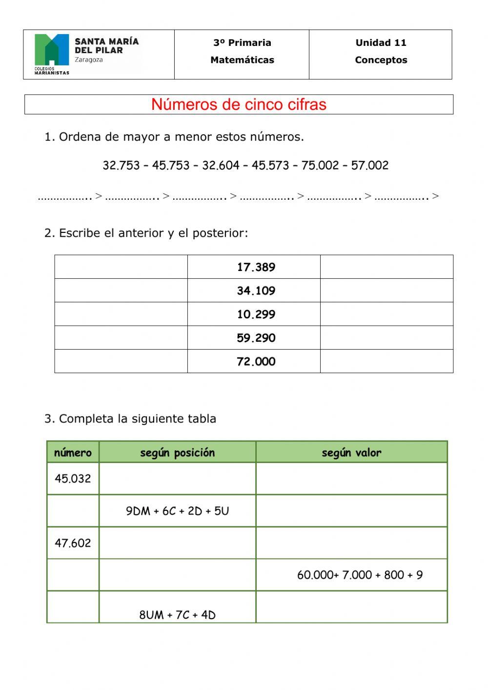 Números de 5 cifras b