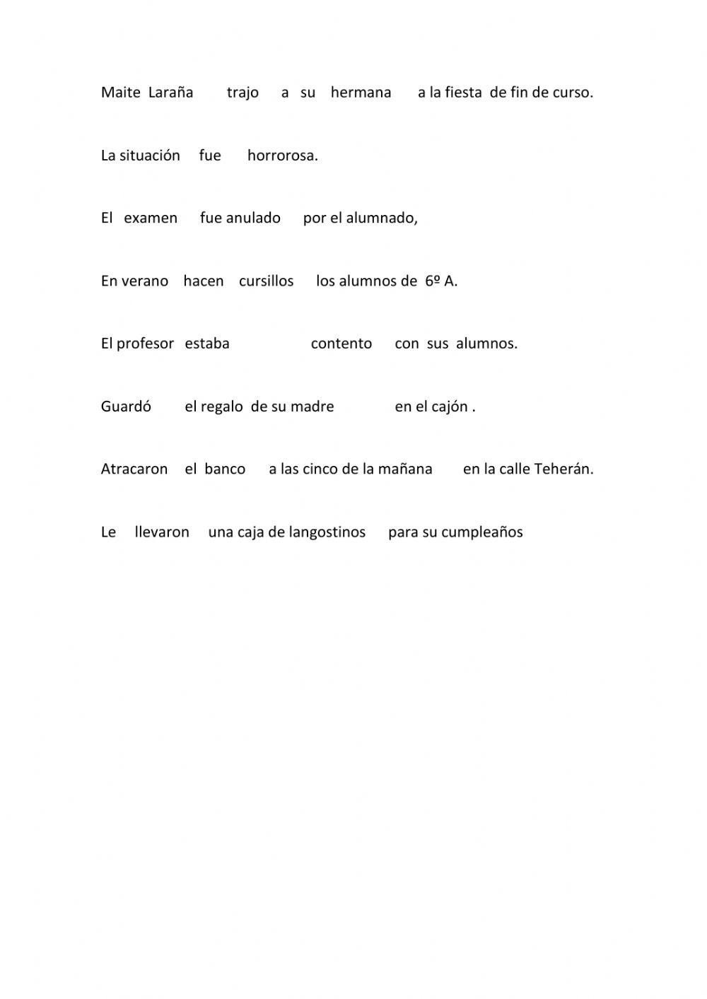 Análisis sintáctico 6º