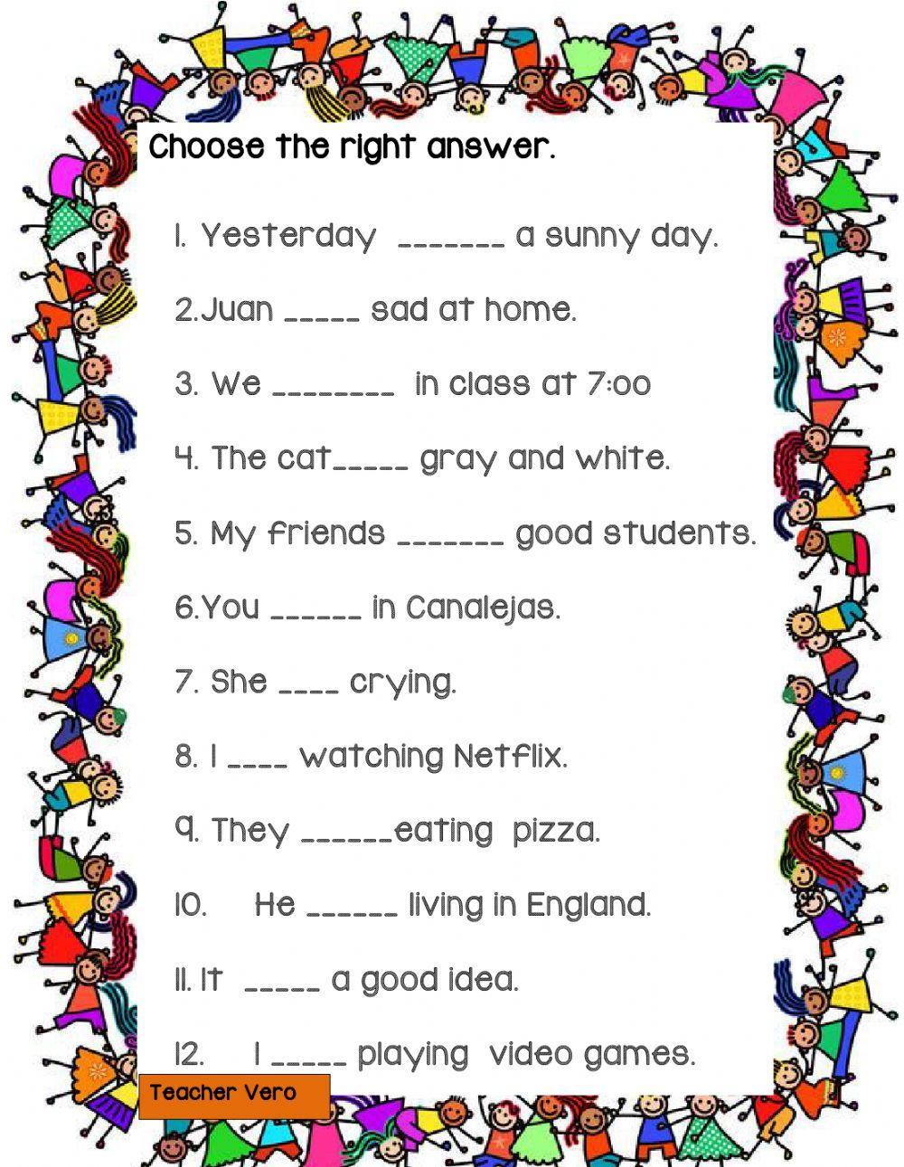 Verb to be in past affirmative