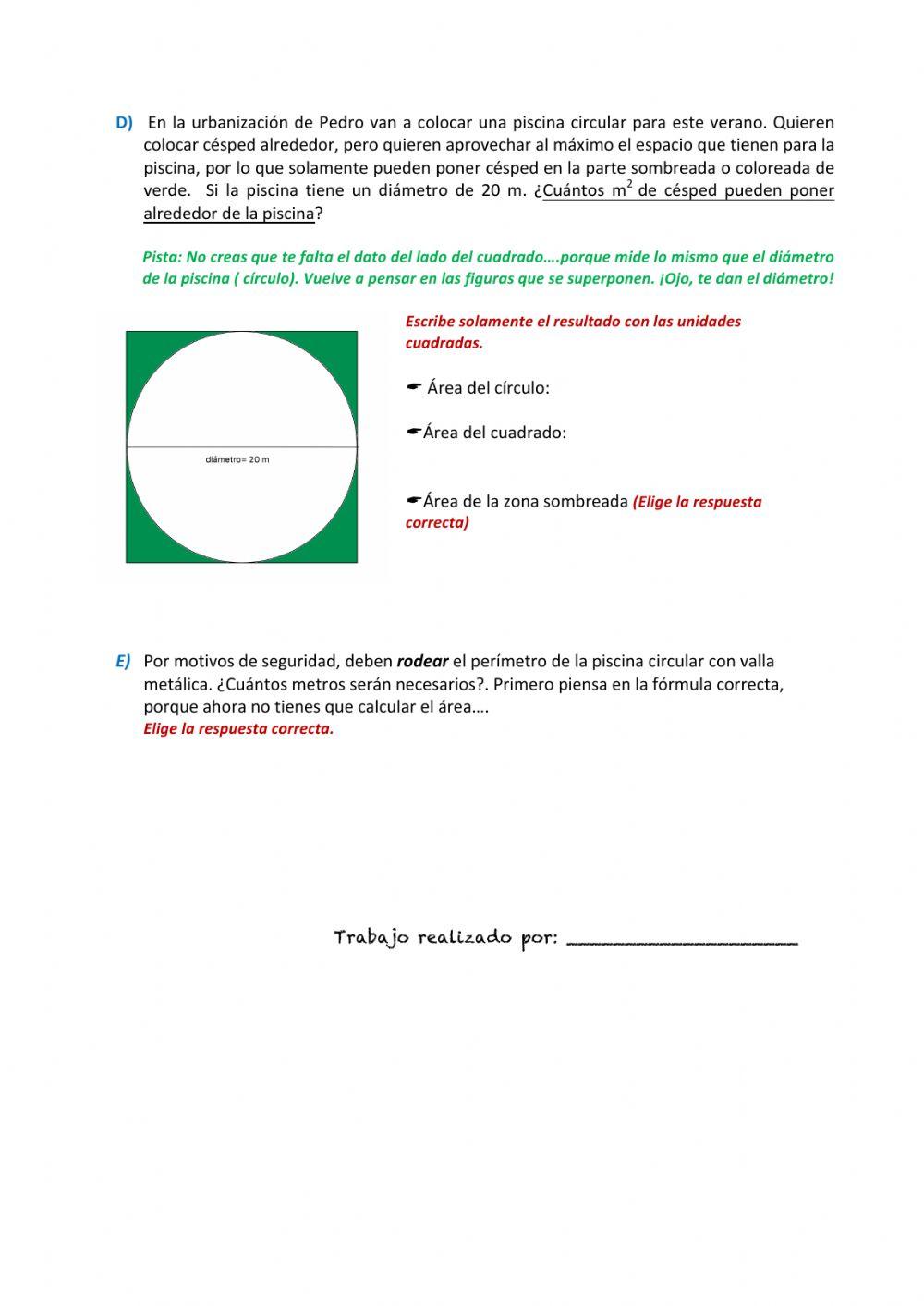 Área del círculo y más...