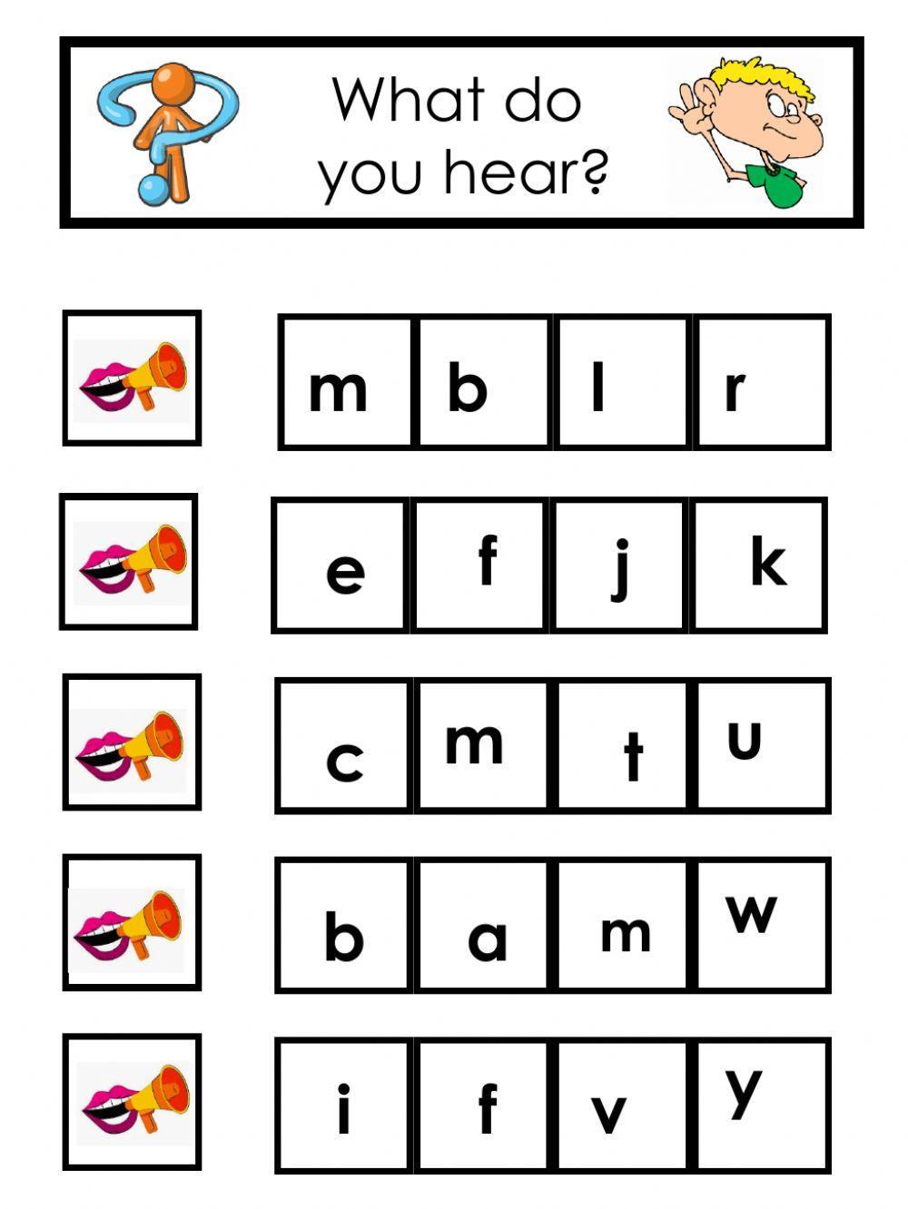 What letter do you hear? What letter do you hear?