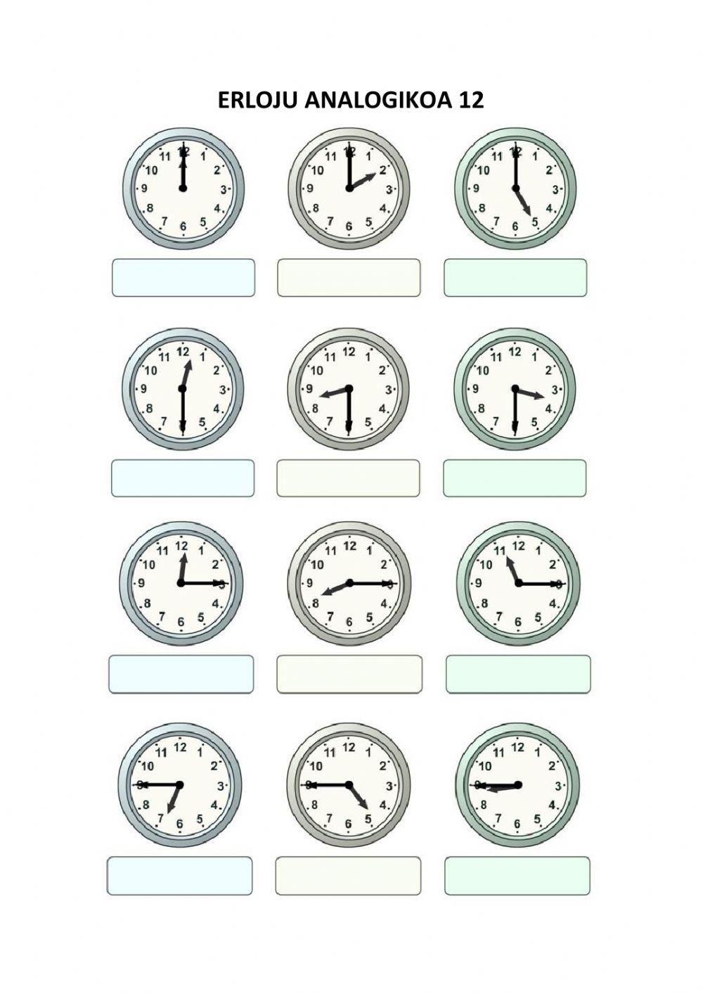Erloju analogikoa 12