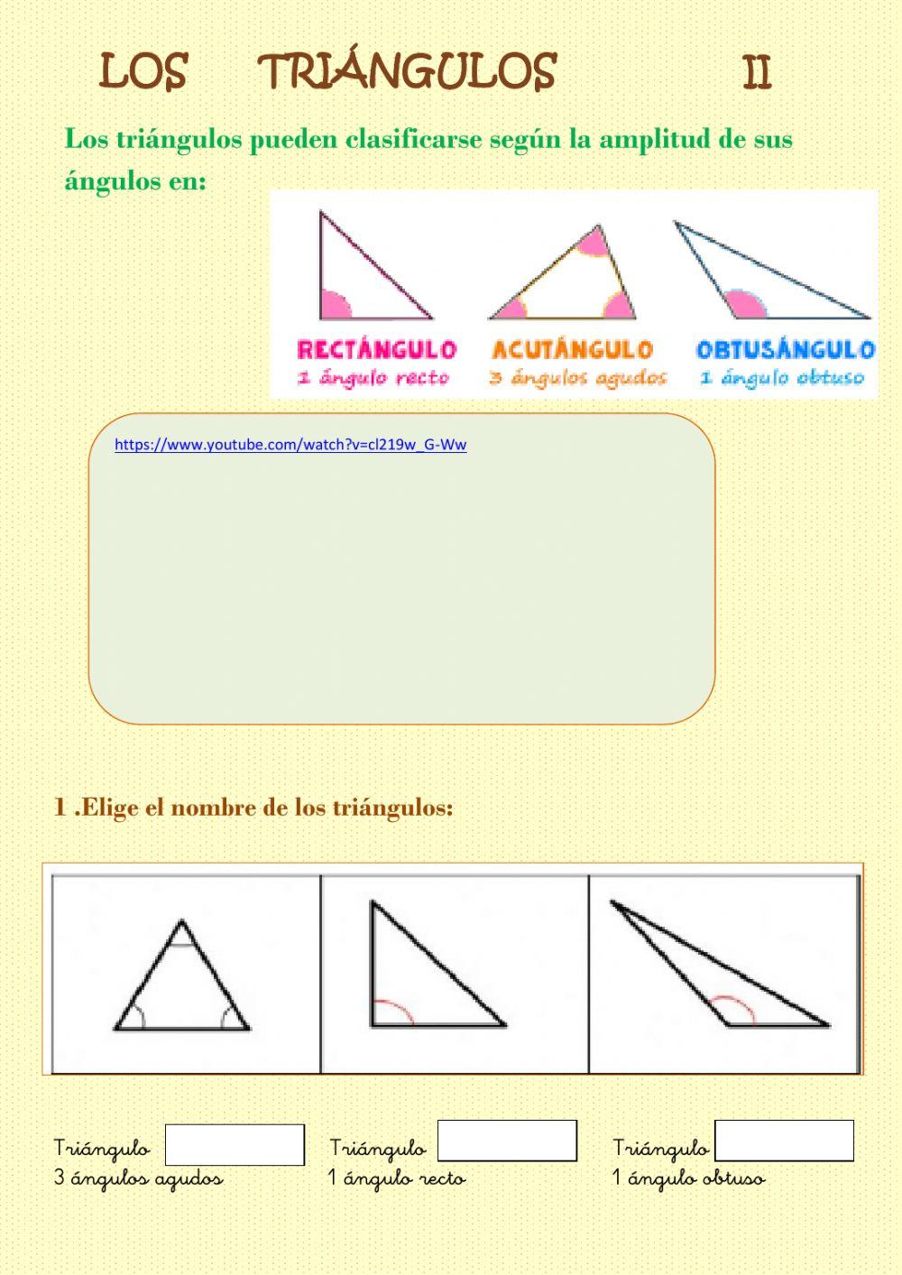 Triangulos interactive worksheet for 3º | Live Worksheets
