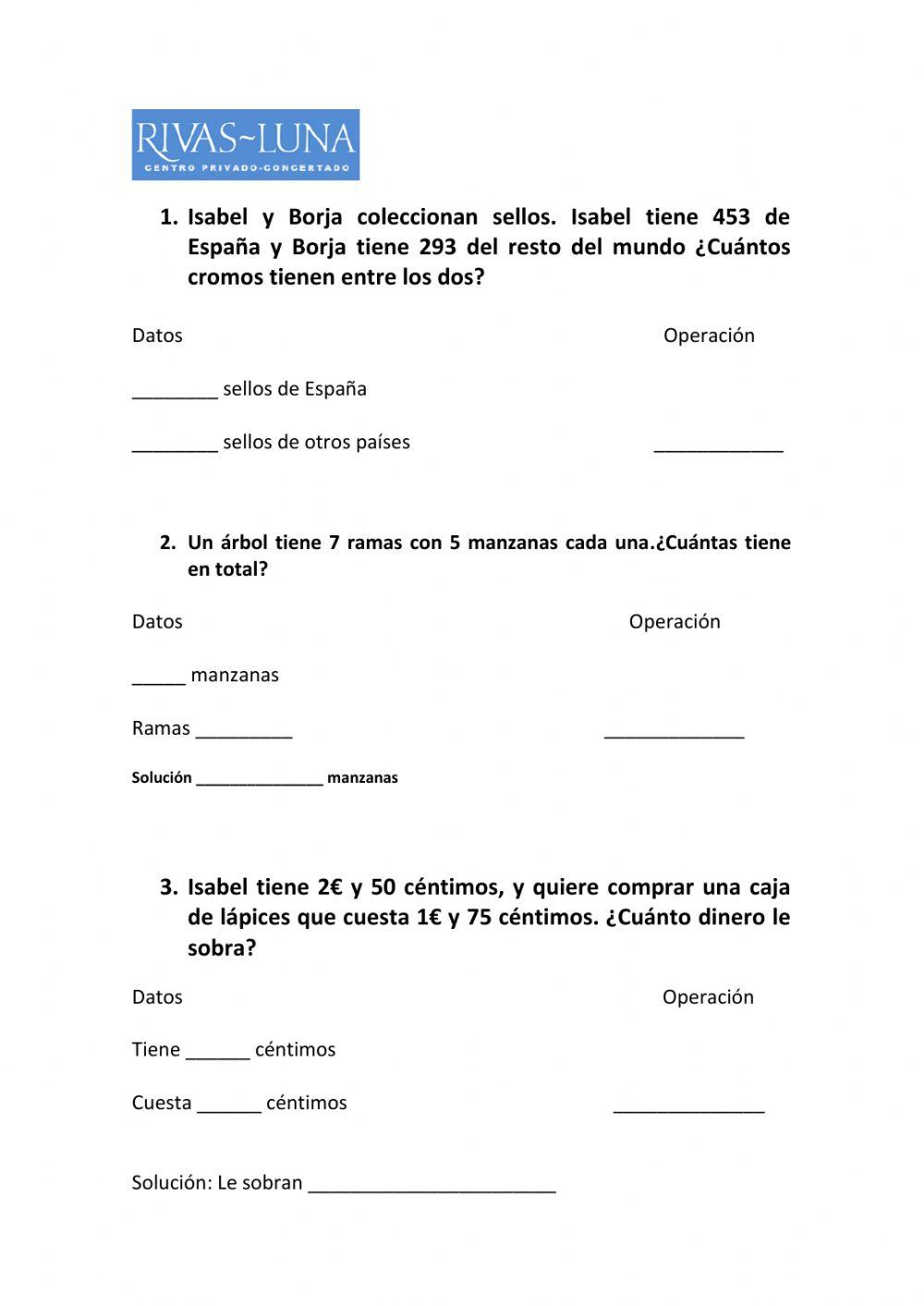 Problemas 2º primaria