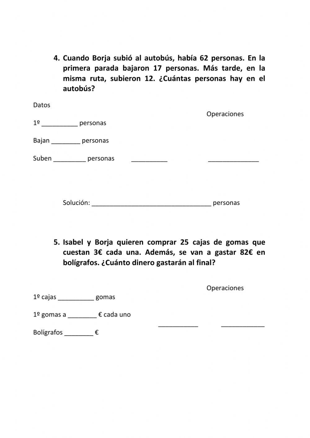 Problemas 2º primaria