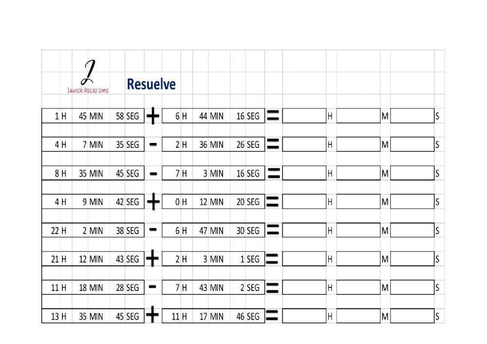 Sumas y restas compleja de tiempo J1