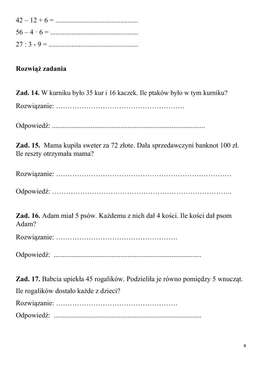 Test sprawdzajacy dla klasy 2