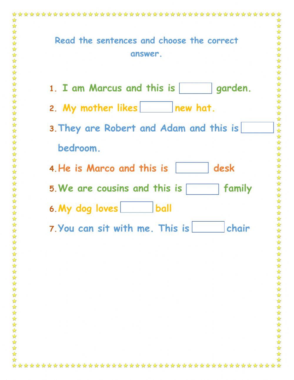 Possessive Ajectives