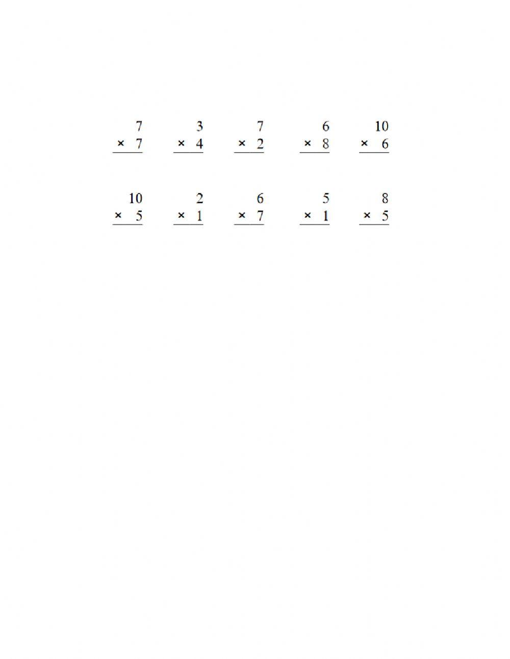 Single digit multiplication 3