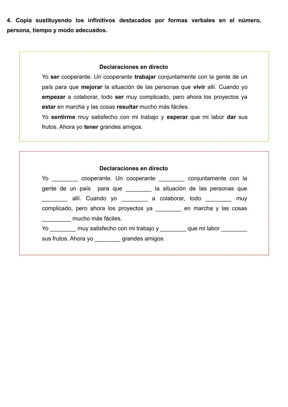 El verbo. número, persona, tiempo y modo