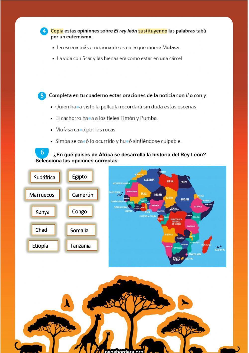 PALABRAS DE ÁFRICA - COMPRENSIÓN ORAL