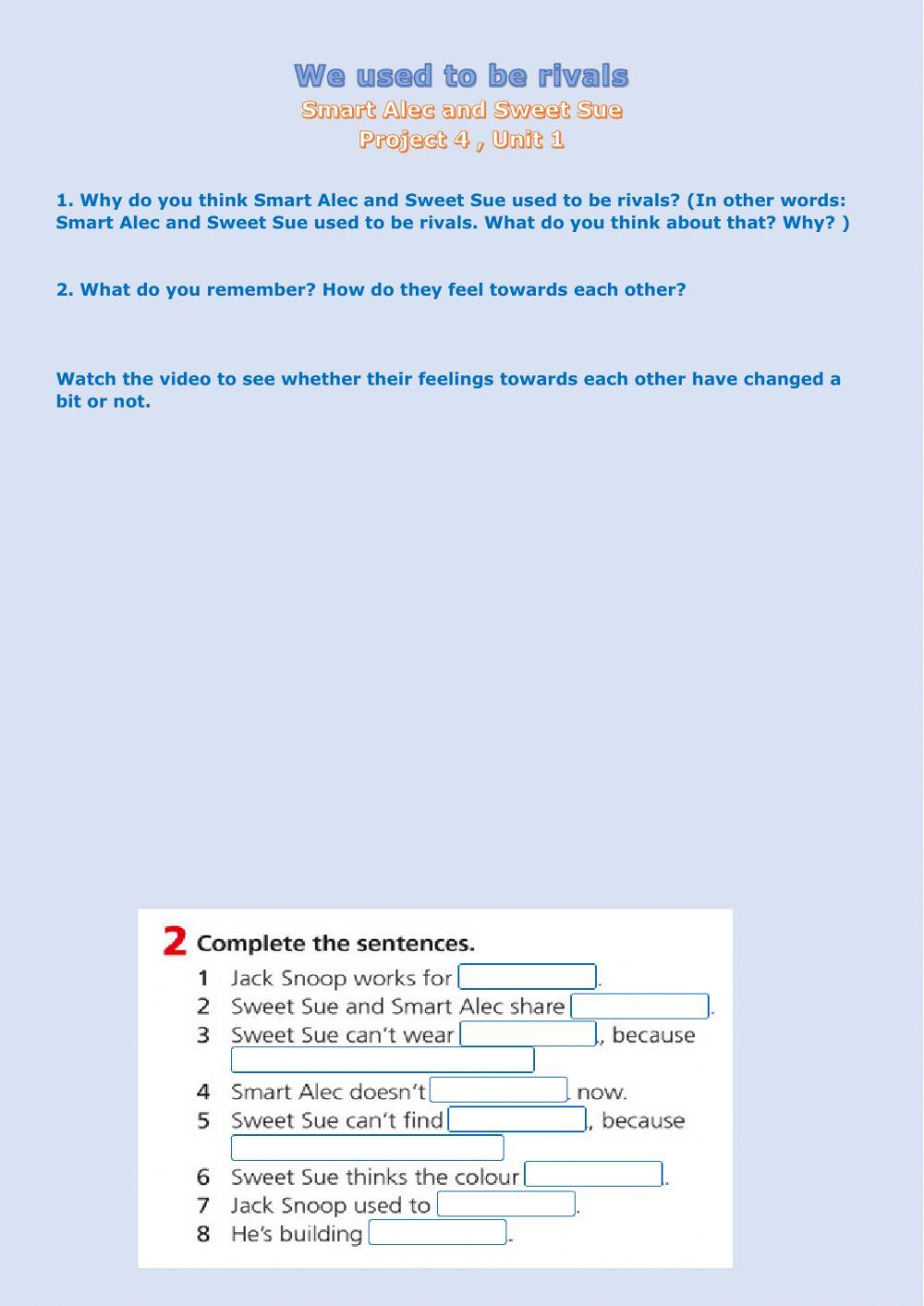 Sweet Sue and Smart Alec