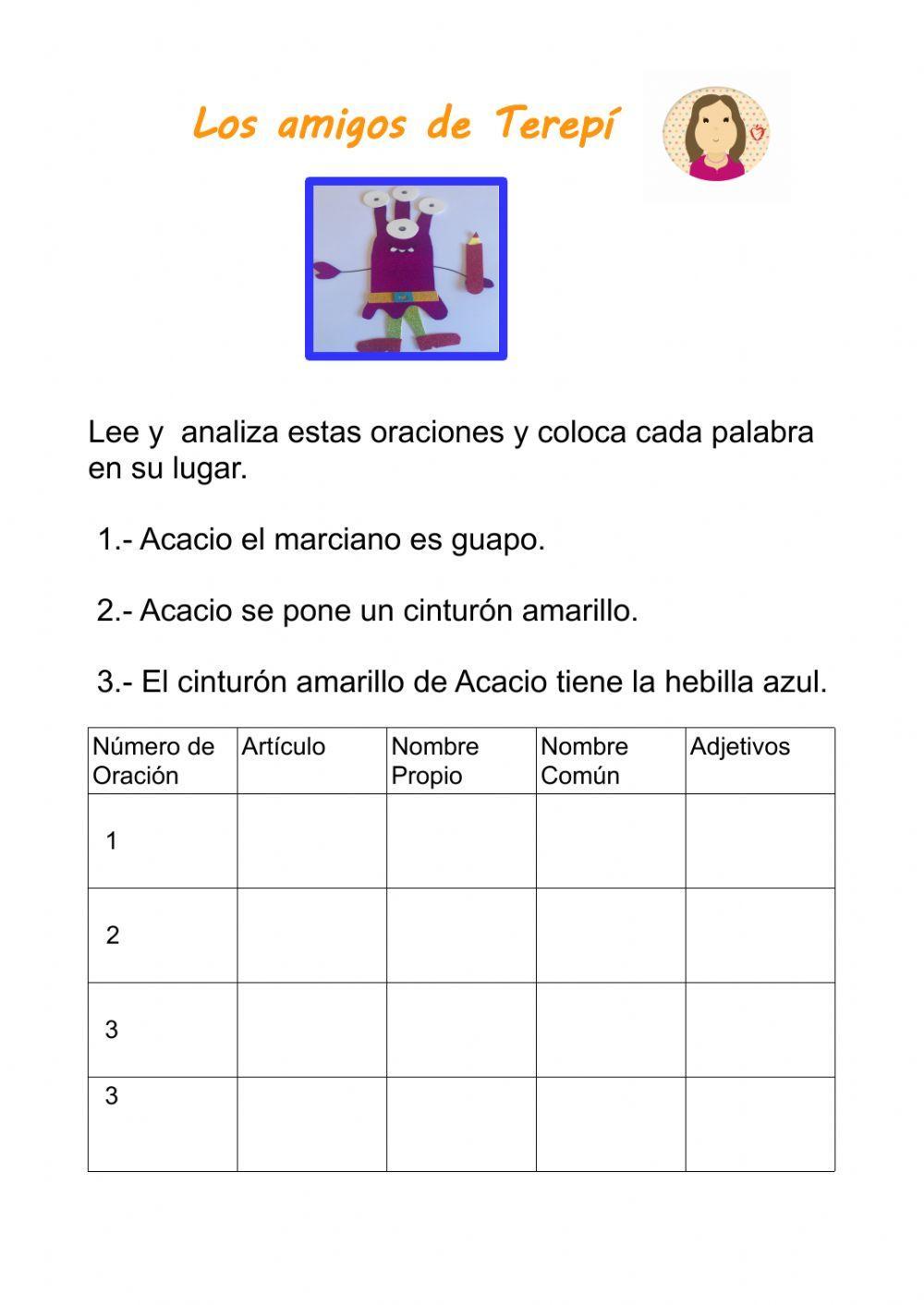 Nombre Propio,Común y adjetivo.