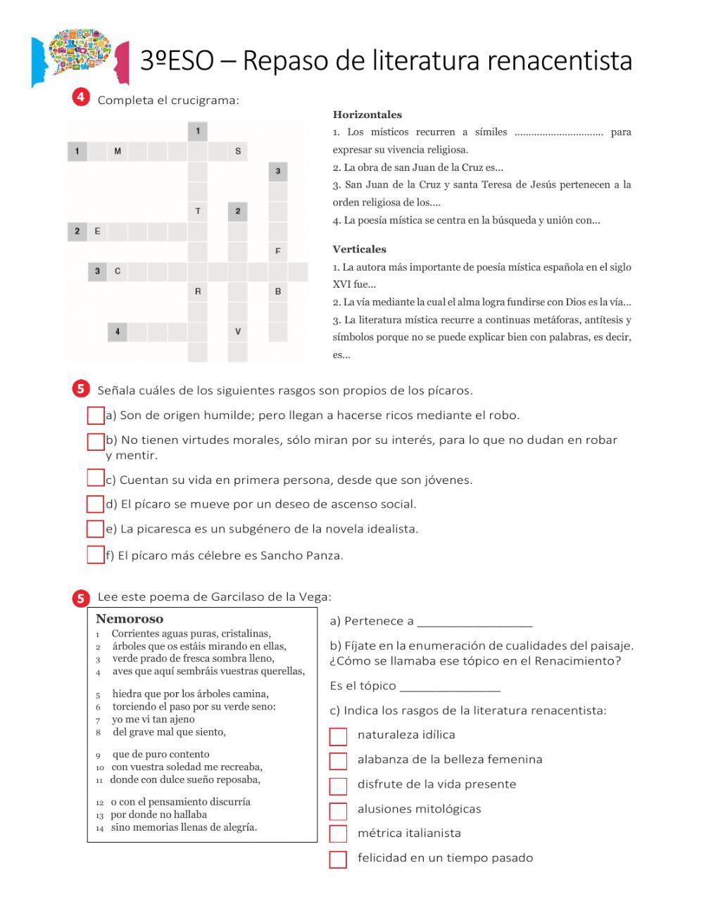 Repaso de literatura renacentista